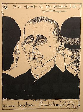Horst Janssen, Bertold Brecht, Laatzen Bilderbogen, Strichätzung, 1966 © VG Bild-Kunst, Bonn 2018