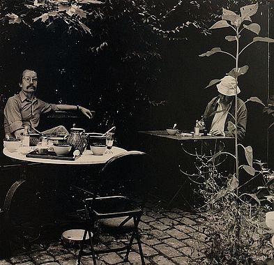 Horst Janssen mit seinem Drucker Hartmut Frielinghaus. Foto: Karin Elmers
