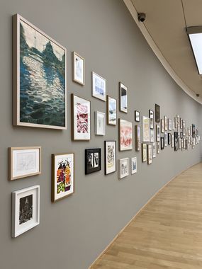 Reisezeichnungen von Christoph Niemann. Foto: Horst-Janssen-Museum