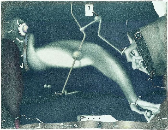 Horst Janssen, Großer Arm für mich, Blei-Farbstift, 1970, 55 x 71 cm © VG Bild-Kunst, Bonn 2018