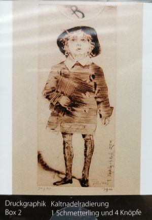 Druckbox "Ein Schmetterling und vier Knöpfe" © Horst-Janssen-Museum 