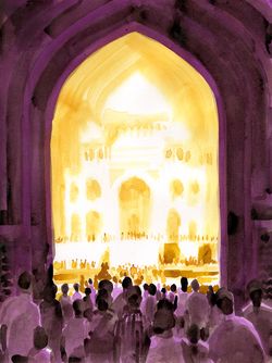 Christoph Niemann, Taj Mahal, 2024, Tinte auf Papier © Christoph Niemann 2025