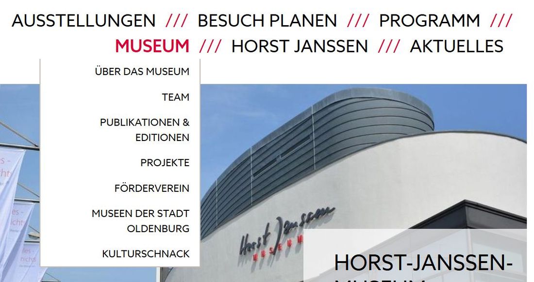 Menü-Bereich Museum © Horst-Janssen-Museum