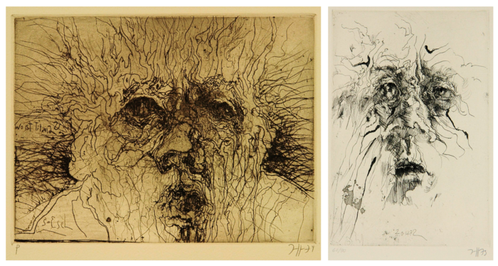 Horst Janssen, Der Alp - Variationen zu H. Füssli, Blatt 17, 1974; Horst Janssen, Hanno´s Tod, Blatt 18, 1972