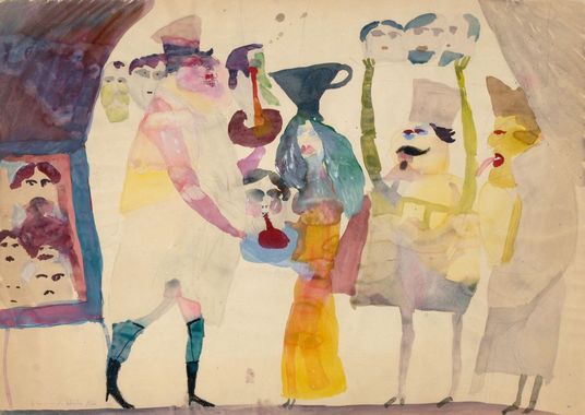 Horst Janssen, The half-evil cooks, 1962, watercolour © VG Bild-Kunst, Bonn 2025