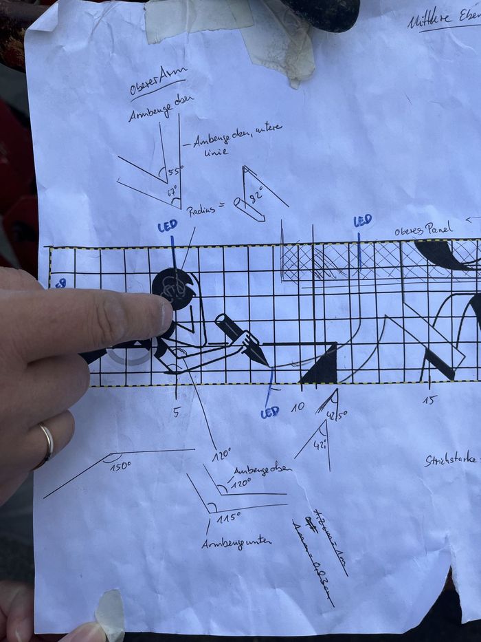 Skizze des Wandbildes. Foto: Horst-Janssen-Museum