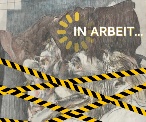 Horst Janssen-Selbstporträt, Montage mit Flatterband © VG-Bild-Kunst Bonn, 2026