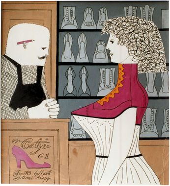 Horst Janssen, ohne Titel (Schuhladen), nicht datiert © VG Bild-Kunst, Bonn 2024