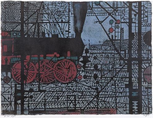 Horst Janssen, Eisenbahn, Holzschnitt, 1957, 53 x 73 cm © VG Bild-Kunst, Bonn 2018
