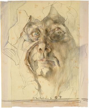 Horst Janssen, Ein Nikolaus für Kerstin, 1979, Blei- und Farbstift © VG Bild-Kunst Bonn, 2025