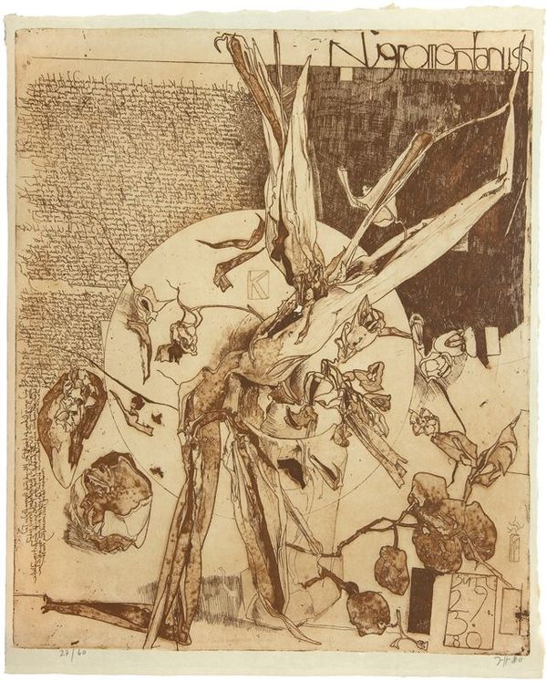 Horst Janssen, Nigromontanus-Suite, Blatt 5, Strich-und Flächenätzung, 1980 © VG Bild-Kunst, Bonn 2018