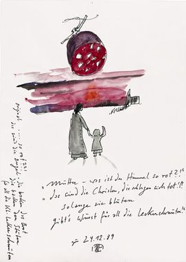 Horst Janssen, Mother what is heaven... (Black pudding) © VG Bild-Kunst Bonn, 2025