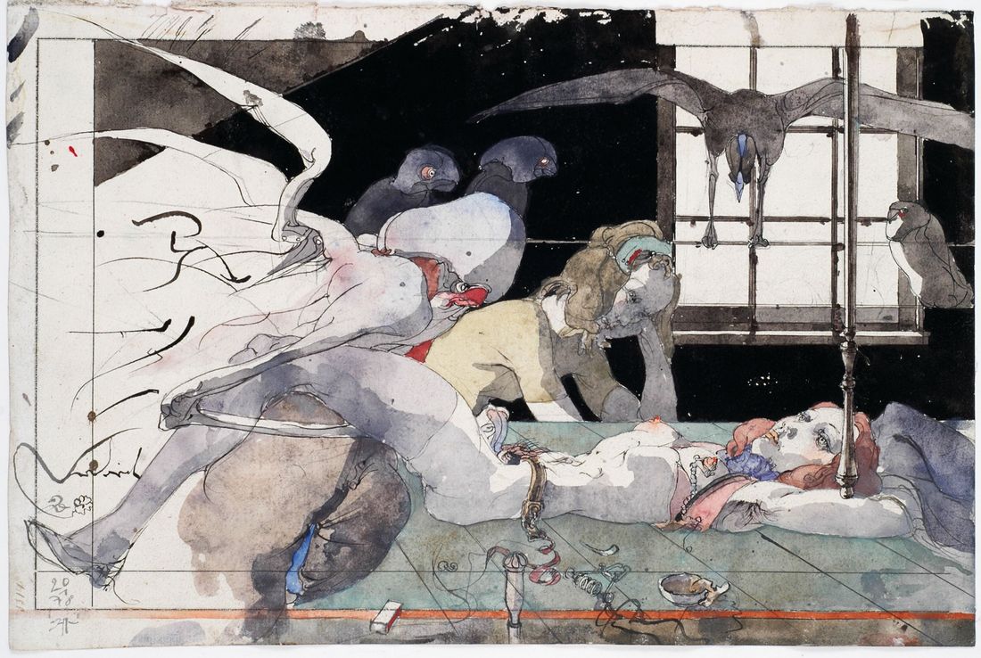 Horst Janssen, Vriedrich, 1978, Aquarell © VG Bild-Kunst, Bonn 2022