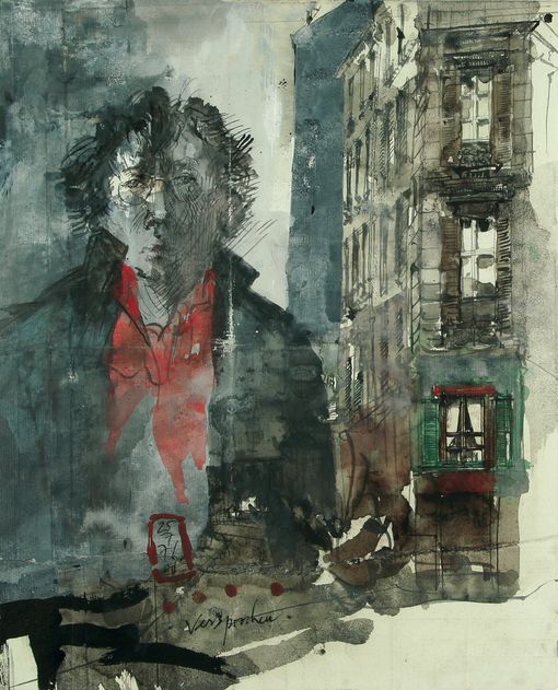 Horst Janssen, Versprochen, Aquarell über Tuschfeder, 1976 © VG Bild-Kunst Bonn, 2026