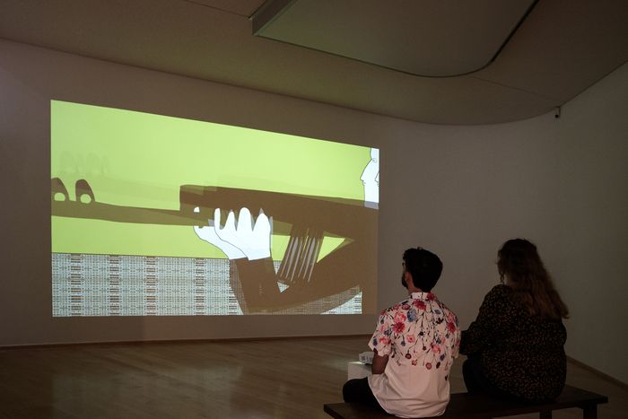 Videoprojektion in der Ausstellung "Bilder pro Sekunde". Foto: Andrey Gradetchliev