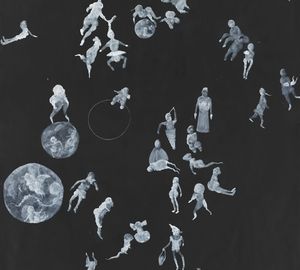 Meyer, Ausschnitt aus Freier Fall 4, 2020, Acryl und Gouache auf Papier, 310 x 150 cm, Foto: Lepkowski Studios, Berlin