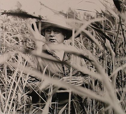 Horst Janssen in the reeds in Haslauer Moor, 1972. Picture: Karin Elmers