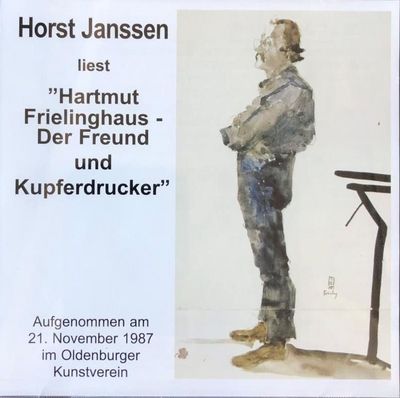 Horst Janssen liest "Hartmut Frielinghaus- Der Freund und Kupferdrucker" © Horst-Janssen-Museum