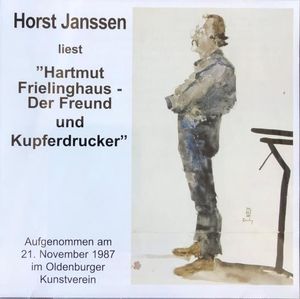 Horst Janssen liest "Hartmut Frielinghaus- Der Freund und Kupferdrucker" © Horst-Janssen-Museum