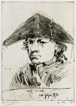 Horst Janssen, Goya nach einem Selbstbildnis von 1790, 1975, Radierung © VG Bild-Kunst Bonn, 2025