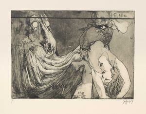 Horst Janssen, Radierfolge Der Alp, Blatt 2, 1973 © VG Bild-Kunst Bonn, 2026