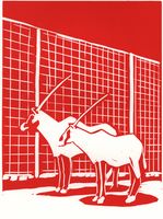 Christoph Niemann, Oryx, ZOO-Serie, Linolschnitt © Christoph Niemann 2025