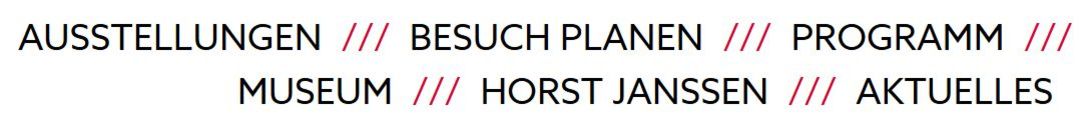 Menü der Internet-Seite © Horst-Janssen-Museum