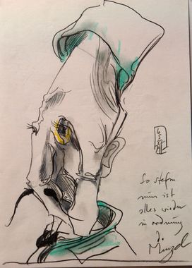 Horst Janssen, Dein Menzel, 1982, Bleistift und Pastellkreide © VG Bild-Kunst, Bonn 2023