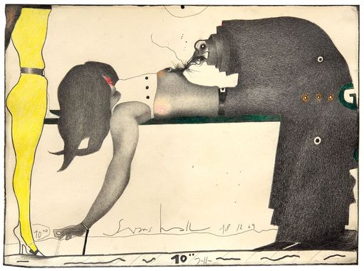 Horst Janssen, Svanshall, 1969, Bleistift und Buntstift © VG Bild-Kunst, Bonn 2023
