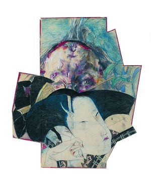 Horst Janssen, Selbst mit Geisha 'Paranoia', Zeichnung, 1982 © VG Bild-Kunst Bonn, 2026