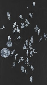 Nanne Meyer, Freier Fall 4, 2020, Acryl und Gouache auf Papier, 310 x 150 cm, Foto: Lepkowski Studios, Berlin