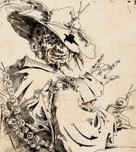 Horst Janssen, Langenhorner Jubilate IV, 1988, Radierung © VG Bild-Kunst Bonn, 2025