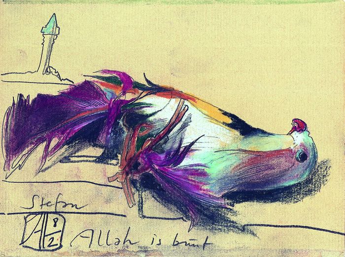 Horst Janssen, Allah ist bunt, 1982, Pastellkreide © VG Bild-Kunst Bonn, 2026