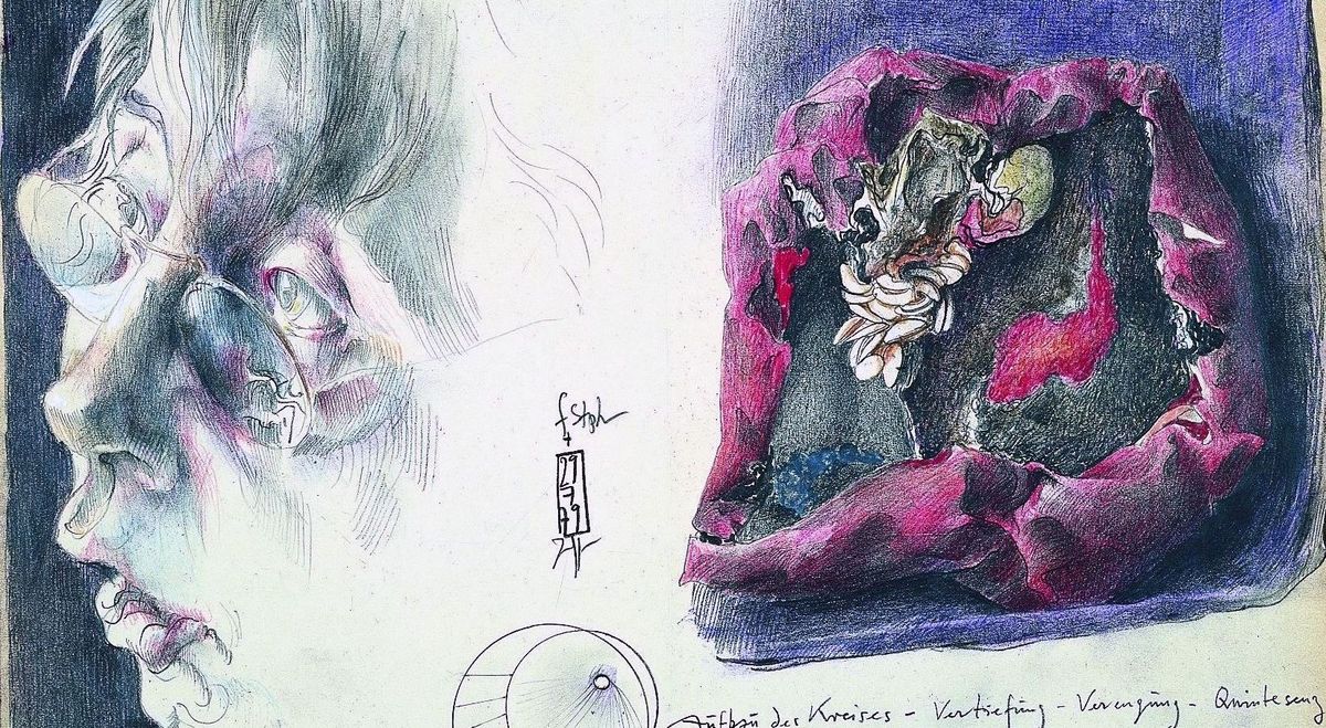 Horst Janssen, Self with Paprika, 1979, coloured pencil © VG Bild-Kunst Bonn, 2025
