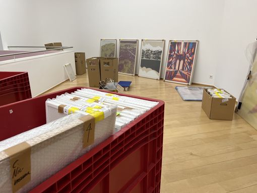 Umbauphase im Sonderausstellungsbereich. Foto: Horst-Janssen-Museum