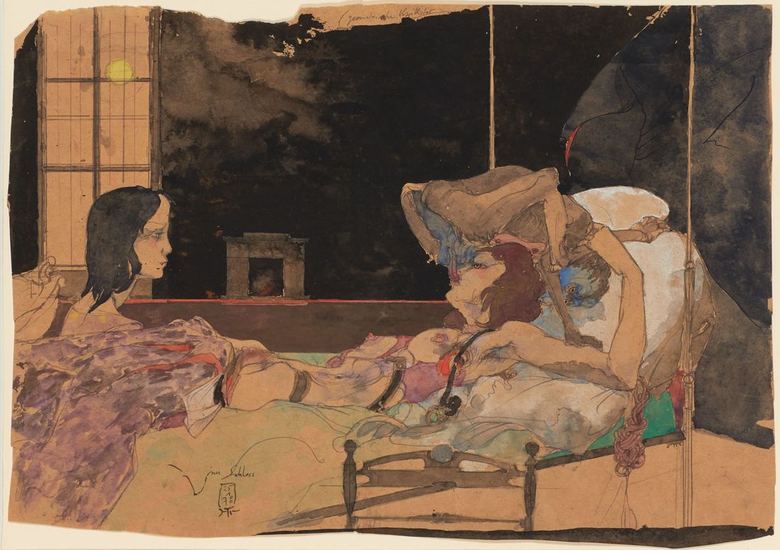 Horst Janssen, Im Schloss, 1978, Aquarell © VG Bild-Kunst, Bonn 2022