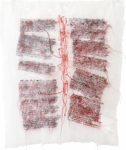 Andrea Ziegler, o.T. (7.01.2025), 2025, Freihand-Maschinenstickerei, 90 x 77 cm © VG Bild-Kunst Bonn, 2026