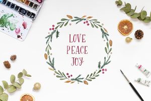 Zu Weihnachten trifft Handlettering auf Aquarell. Bild: Martina Johanna Janssen