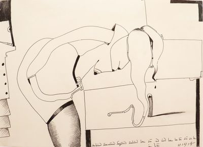 Horst Janssen, Seehund, 1969, Kugelschreiber auf Papier © VG Bild-Kunst, Bonn 2023