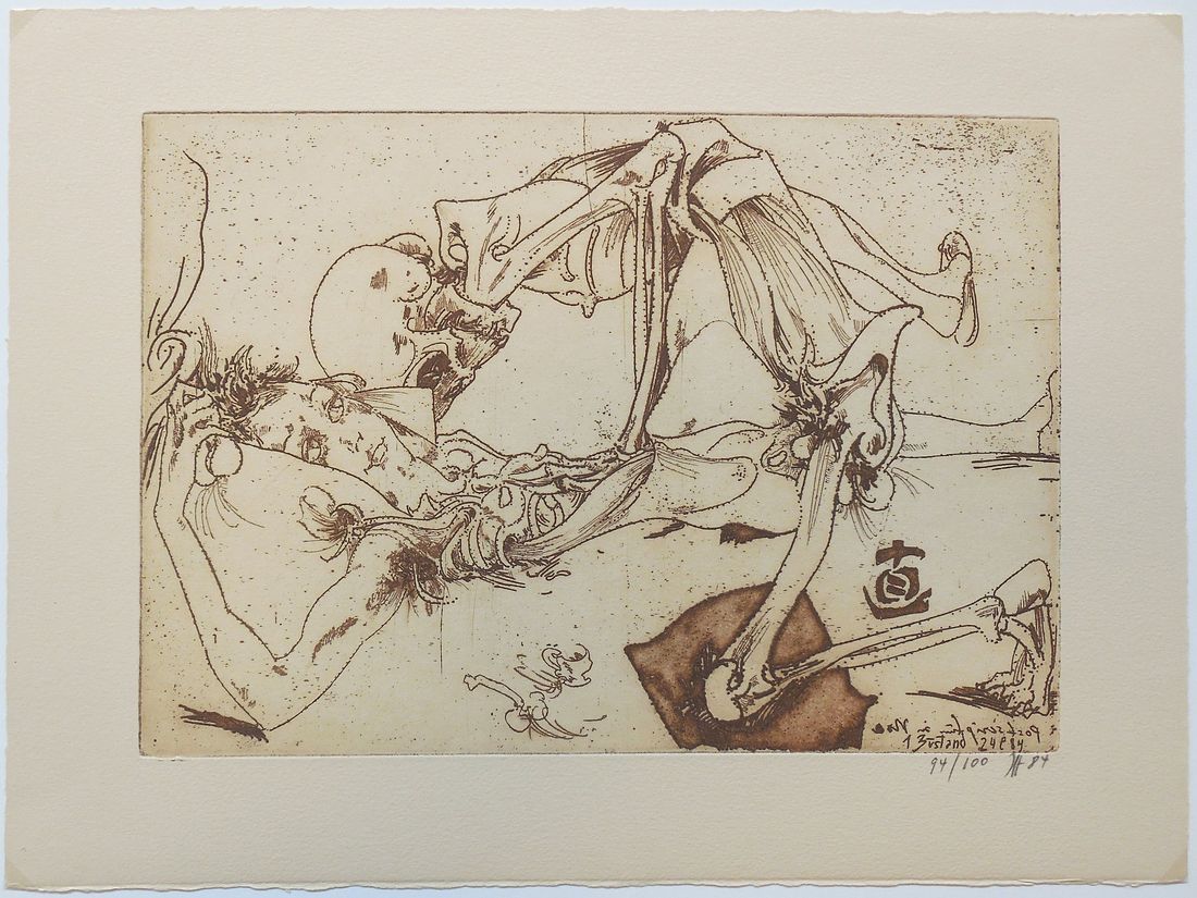 Horst Janssen, Radierfolge Postscriptum, Blatt 10, 1984 © VG Bild-Kunst, Bonn 2023