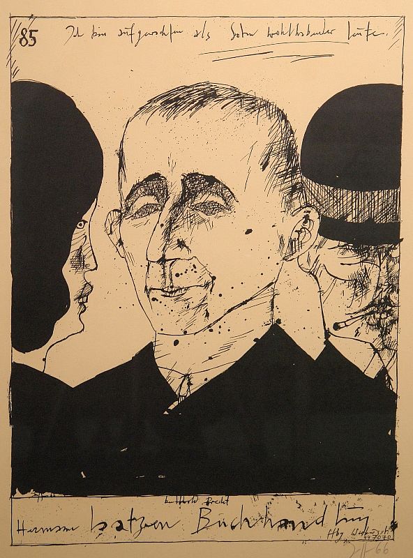 Horst Janssen, Bertold Brecht, Laatzen Bilderbogen, Strichätzung, 1966 © VG Bild-Kunst, Bonn 2018